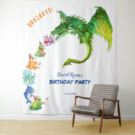 Gentle Dragon Monsters Geburtstags Foto Hintergrun Wandteppich