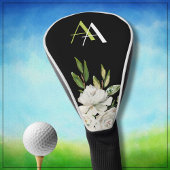 Gentle Elegant White Blume Custom Monogram Golf Headcover