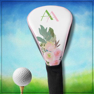 Gentle Elegante Rosa Blume Custom Monogram Golf Headcover