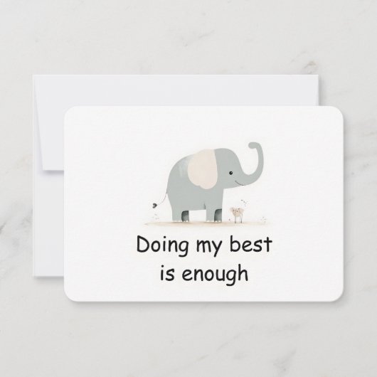 Gentle Elephant Woodland Animal Affirmation Card Einladung (Vorderseite)