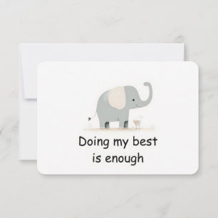 Gentle Elephant Woodland Animal Affirmation Card Einladung