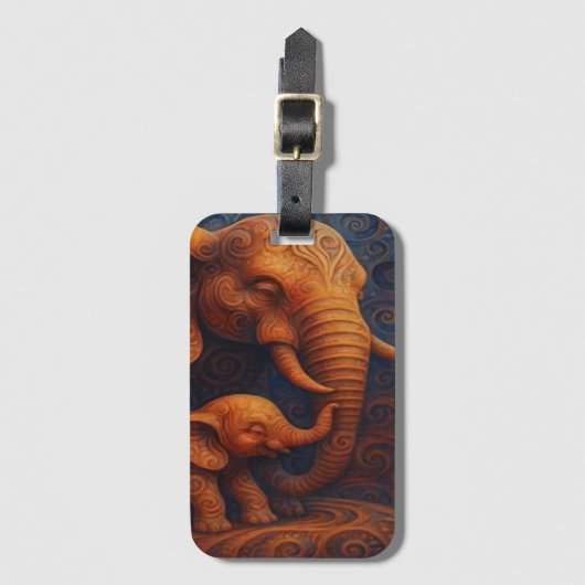 Gentle Elephants Luggage Tag Gepäckanhänger (Vorderseite Vertikal)