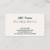 Gentle Embrace Birth Doula Visitenkarte (Rückseite)