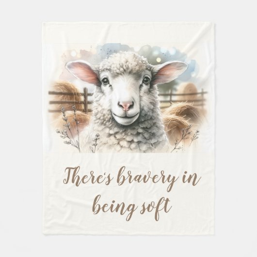 Gentle Ewe: Weiche Wollschäfe Fleecedecke (Vorderseite)