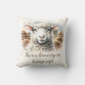 Gentle Ewe: Weiche Wollschäfe Kissen (Vorderseite)