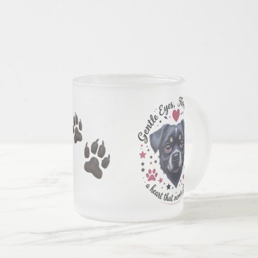 Gentle Eyes, Fierce Liebe - Hunde Mattierte Tasse (VorderseiteRechts)