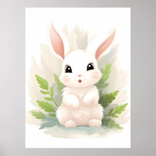 Gentle Ferns: Baby Rabbit unter Blätter Poster