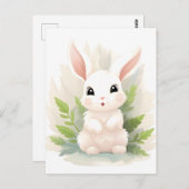 Gentle Ferns: Baby Rabbit unter den Blätter Postkarte (Vorne/Hinten)