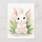 Gentle Ferns: Baby Rabbit unter den Blätter Postkarte (Vorderseite)
