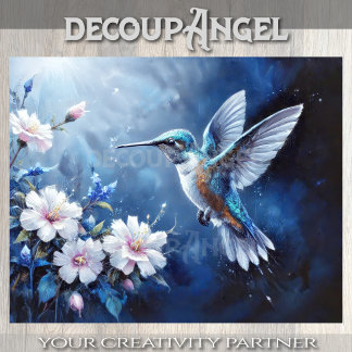 Gentle Flight Hummingbird Decoupage Seidenpapier