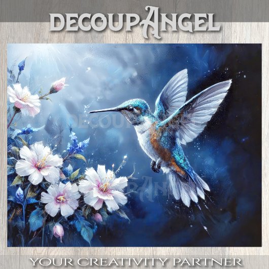 Gentle Flight Hummingbird Decoupage Seidenpapier