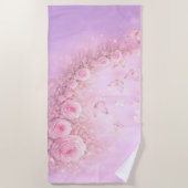 Gentle Floral Pattern – Soft Pink Roses with Soft  Strandtuch (Vorderseite)