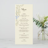 Gentle Floral Wedding Menu Card Menükarte (Stehend Vorderseite)