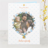 Gentle Floral Weihnachten und Neujahr Foto Urlaub Karte (Gelbe Blume)