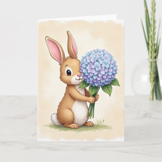 Gentle Furry Friend Flower Card Karte (Vorderseite)