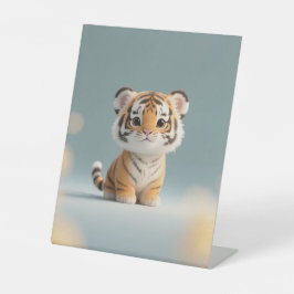 Gentle Gaze of a Baby Tiger Sockelschild