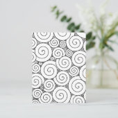 Gentle Geometric Black & White Spirals Postkarte (Stehend Vorderseite)