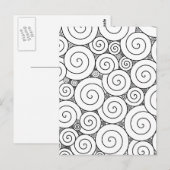 Gentle Geometric Black & White Spirals Postkarte (Vorne/Hinten)