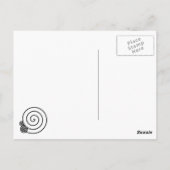 Gentle Geometric Black & White Spirals Postkarte (Rückseite)