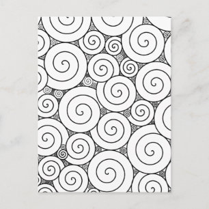 Gentle Geometric Black & White Spirals Postkarte