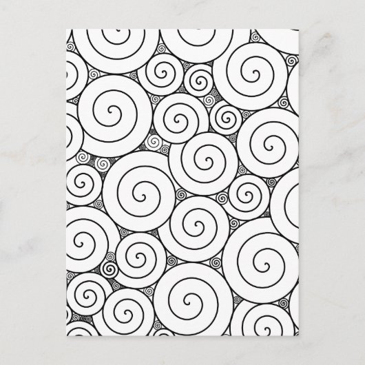 Gentle Geometric Black & White Spirals Postkarte (Vorderseite)