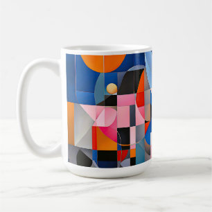 Gentle Geometry: Blau & Pink in Abstrakt Kaffeetasse