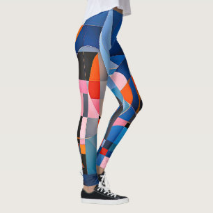 Gentle Geometry: Blau & Pink in Abstrakt Leggings