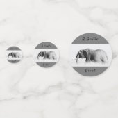 Gentle Giant Elephant Foto mit hoher Texttaste Konfetti (Vorderseiten)