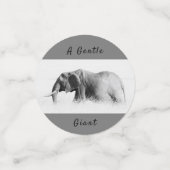 Gentle Giant Elephant Foto mit hoher Texttaste Konfetti (Klein Vorderseite)