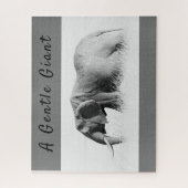 Gentle Giant Elephant Foto mit hoher Texttaste Puzzle (Vertikal)