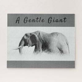 Gentle Giant Elephant Foto mit hoher Texttaste Puzzle