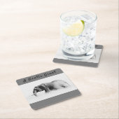 Gentle Giant Elephant Foto mit hoher Texttaste Rechteckiger Pappuntersetzer (Vor Ort)