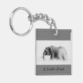 Gentle Giant Elephant Foto mit hoher Texttaste Schlüsselanhänger (Vorderseite links)