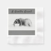 Gentle Giant Elephant Foto mit hoher Texttaste Serviette (Vorderseite)