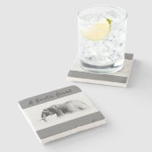 Gentle Giant Elephant Foto mit hoher Texttaste Steinuntersetzer (Seitenansicht)