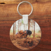 Gentle Giant - Entwurf von Hauling Logs für Pferde Schlüsselanhänger (Vorderseite)