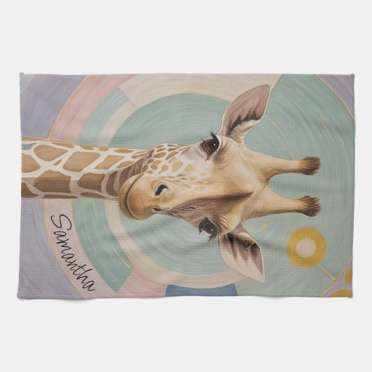 Gentle Giant: Pastel Giraffe Geschirrtuch (Horizontal)