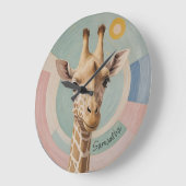 Gentle Giant: Pastel Giraffe Große Wanduhr (Winkel)