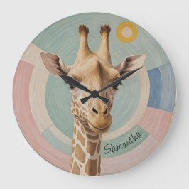 Gentle Giant: Pastel Giraffe Große Wanduhr