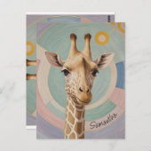 Gentle Giant: Pastel Giraffe Postkarte (Vorne/Hinten)