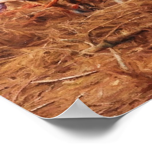 Gentle Giant - Pferd am Arbeitsplatz im Wald Poster (Ecke)