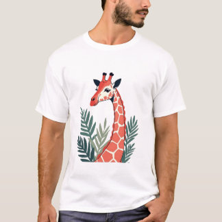 Gentle Giraffe mit tropischen Blätter T-Shirt