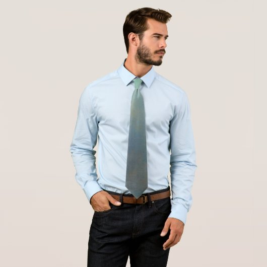 “Gentle Gradient” Tie – Turquoise to Gray, Elegant Krawatte (Beispiel)