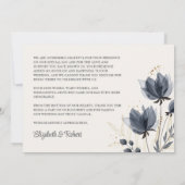 Gentle Gray Blume Wedding Dankeskarte (Rückseite)