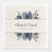 Gentle Gray Blume Wedding Napkins Serviette (Vorderseite)