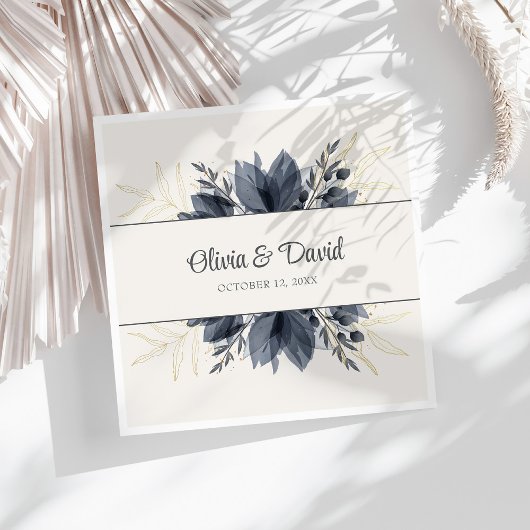 Gentle Gray Blume Wedding Napkins Serviette