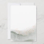 Gentle Greenery Watercolor Leaf & Blume | Gold Einladung (Rückseite)