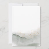 Gentle Greenery Watercolor Leaf & Blume | Gold Einladung (Rückseite)
