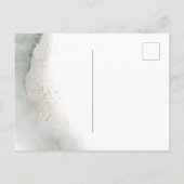 Gentle Greenery Watercolor Leaf & Blume | Gold Einladungspostkarte (Rückseite)