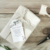 Gentle Greenery Watercolor Leaf & Blume | Gold Geschenkanhänger